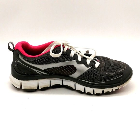 Skechers Womens Sneakers Tones Up Fitness Gray Pink Lace Up Round Toe Low Top 8 - Picture 2 of 9